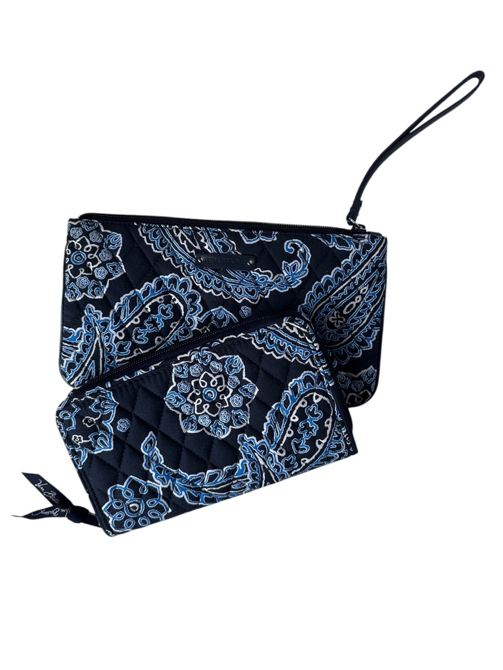 Vera Bradley Blue Bandana Paisley Print Wristlet